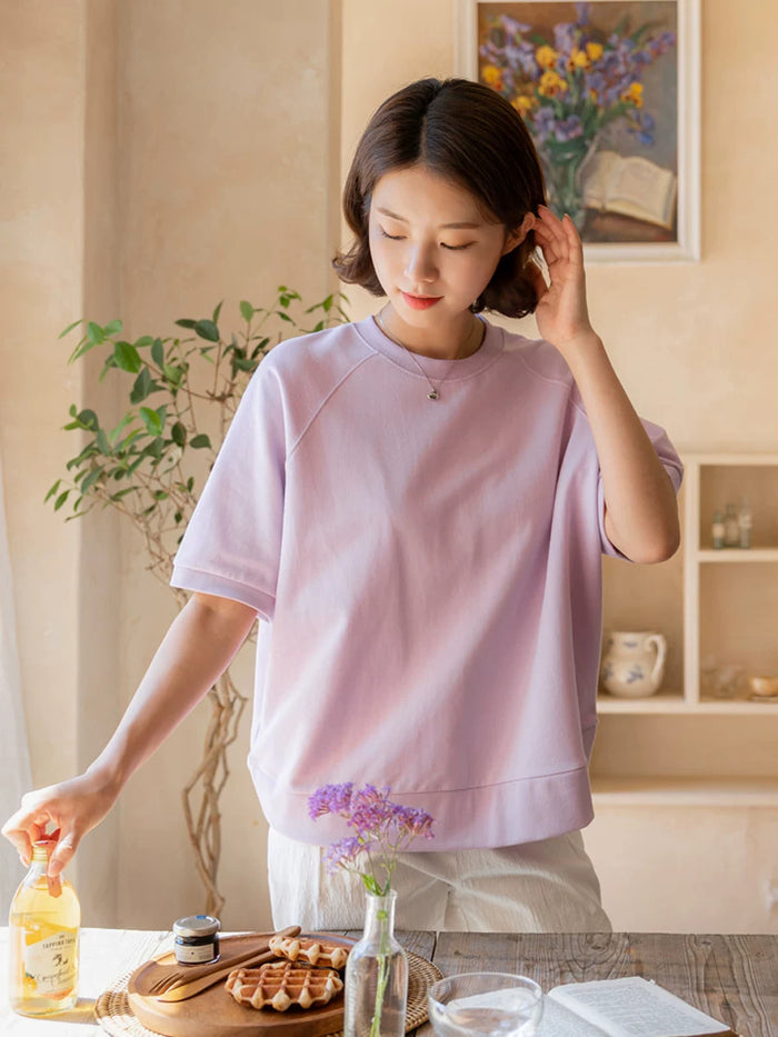 ライラックの半袖Tシャツ 着用 正面