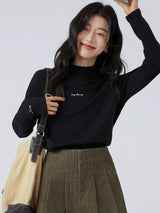 下集シリーズ｜ハイネック 長袖Tシャツ｜裏起毛 インナーにも レギュラーフィット ブラック他2色 S〜XL