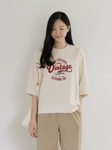 クリームのヴィンテージロゴTシャツ 着用 笑顔