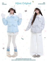 MJMTシリーズ｜水玉 リボン 中綿ジャケット 取り外しフード付き くま耳 冬 S/M/L