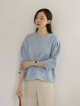 グレーブルーのTシャツ 着用 正面