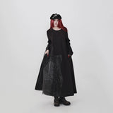ブラックのロングワンピース 着用 全身