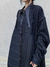 ストライプのワンピース 襟元のアップ