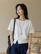 ホワイトの半袖Tシャツ 着用イメージ 3