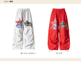 スター柄 ワイドスウェットパンツ ディテール・着用イメージ 2