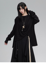 スリット入り 厚手ニットトップス コーディネート 3