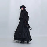ブラックのロングスカート 着用 サイド