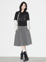 フェイクレイヤードTシャツ 着用 全身