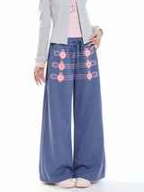 ダブルボタン ワイドパンツ 着用イメージ 4