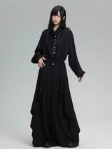 ロング丈 長袖シャツ ディテール