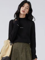 下集シリーズ｜ハイネック 長袖Tシャツ｜裏起毛 インナーにも レギュラーフィット ブラック他2色 S〜XL