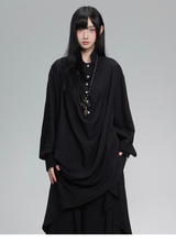 ロング丈 長袖シャツ コーディネート 4