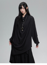 ロング丈 長袖シャツ コーディネート 6