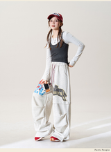 スター柄 ワイドスウェットパンツ ディテール・着用イメージ 8