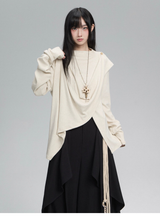 スリット入り 厚手ニットトップス コーディネート 9