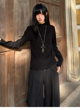 クルーネック ニット長袖Tシャツ コーディネート 9