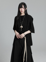 ドレープ アシンメトリー 半袖トップス コーディネート 9