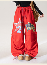 スター柄 ワイドスウェットパンツ ディテール・着用イメージ 10