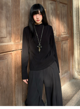 クルーネック ニット長袖Tシャツ コーディネート 11