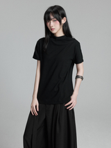 モックネックTシャツ×ワイドパンツ コーディネート 11