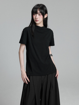 モックネックTシャツ×ワイドパンツ コーディネート 12