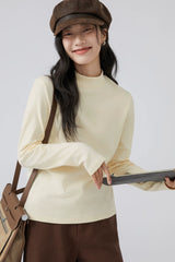 下集シリーズ｜モックネック 長袖Tシャツ｜裏起毛 インナーにも レギュラーフィット 11カラー S〜XL
