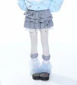 MJMTシリーズ｜ネコ刺繍 フード付き ジップアップ スウェットカーディガン 秋冬 ゆったり ライトブルー/ブラック S/M/L/XL