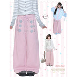 MJMTシリーズ｜アメリカンヴィンテージ ダブルボタン ワイドパンツ ゆったり ストレート 秋 S/M/L/XL