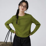 下集シリーズ｜ダークグレー ショート丈 長袖Tシャツ｜薄手 インナー向け 綿混 6カラー S〜XL