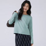 下集シリーズ｜ホワイト ショート丈 長袖Tシャツ｜薄手 インナー向け 綿混 14タイプ S〜XL
