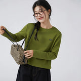 下集シリーズ｜ホワイト ショート丈 長袖Tシャツ｜薄手 インナー向け 綿混 14タイプ S〜XL