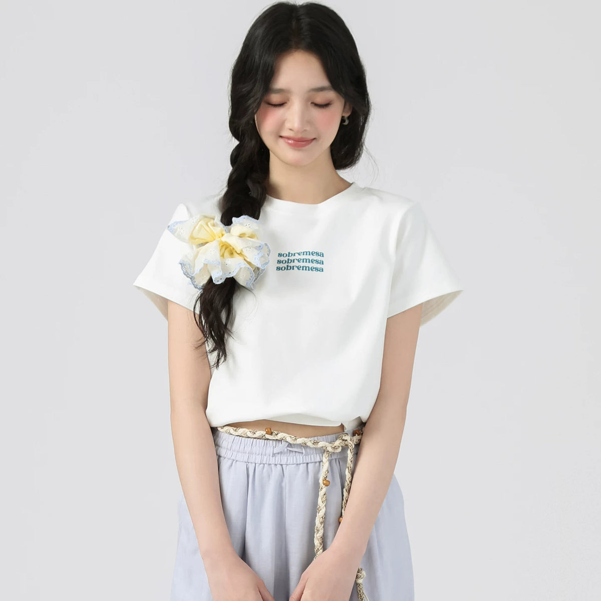 下集シリーズ｜英字ロゴ入り 正肩 半袖Tシャツ｜短め丈 コットン ホワイト/ブラック/ベージュ/ヘザーグレー S〜XL