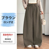 HANSUシリーズ｜ハイウエスト プリーツ バレルパンツ｜ワイド 3丈展開 裏起毛あり ブラック・グレー・ブラウン S〜2XL