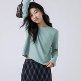 下集シリーズ｜長袖Tシャツ｜短め丈 ゆったり ワッペン・無地・くまプリント 14タイプ S〜XL