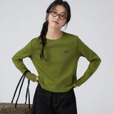 下集シリーズ｜長袖Tシャツ｜短め丈 ゆったり ワッペン・無地・くまプリント 14タイプ S〜XL