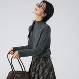 下集シリーズ｜モックネック 長袖Tシャツ｜裏起毛 インナーにも レギュラーフィット 11カラー S〜XL