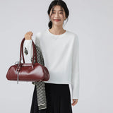 下集シリーズ｜ダークグレー ショート丈 長袖Tシャツ｜薄手 インナー向け 綿混 6カラー S〜XL