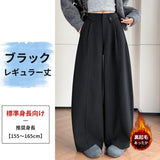 HANSUシリーズ｜ハイウエスト プリーツ バレルパンツ｜ワイド 3丈展開 裏起毛あり ブラック・グレー・ブラウン S〜2XL