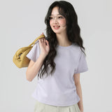 下集シリーズ｜バタフライ他 プリント・無地 半袖Tシャツ｜正肩 スリム 短め丈 17タイプ S〜XL