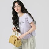 下集シリーズ｜ライトヘザーグレー 無地他 半袖Tシャツ｜正肩 スリム 短め丈 18タイプ S〜XL