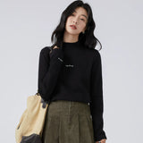 下集シリーズ｜ハイネック 長袖Tシャツ｜裏起毛 インナーにも レギュラーフィット ブラック他2色 S〜XL