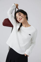 下集シリーズ｜ショート丈 長袖Tシャツ｜オリーブグリーン 薄手 インナー向け 綿混 13カラー S〜XL