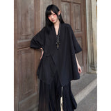 FG721シリーズ｜新中華 道袍風 半袖シャツ 絞り紐付き ユニセックス M/L/XL
