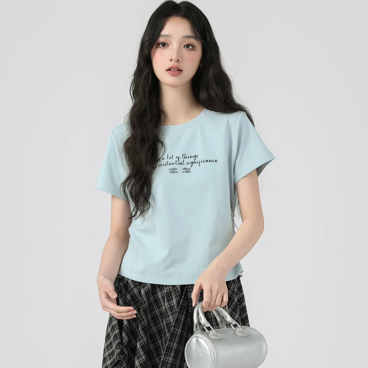 下集シリーズ｜サイドシャーリング 半袖Tシャツ｜リブ編み 短め丈 スリム 無地・プリント・刺繍 16カラー S〜XL