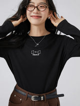 下集シリーズ｜ホワイト ショート丈 長袖Tシャツ｜薄手 インナー向け 綿混 14タイプ S〜XL